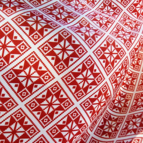 Esarfa matase motiv Stelute Rosii