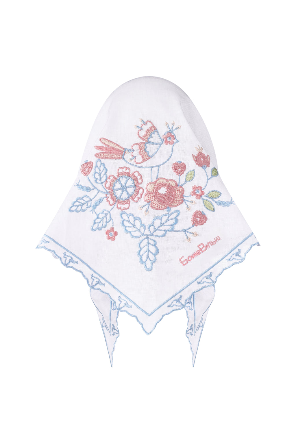 Linen embroidererd colored kerchief
