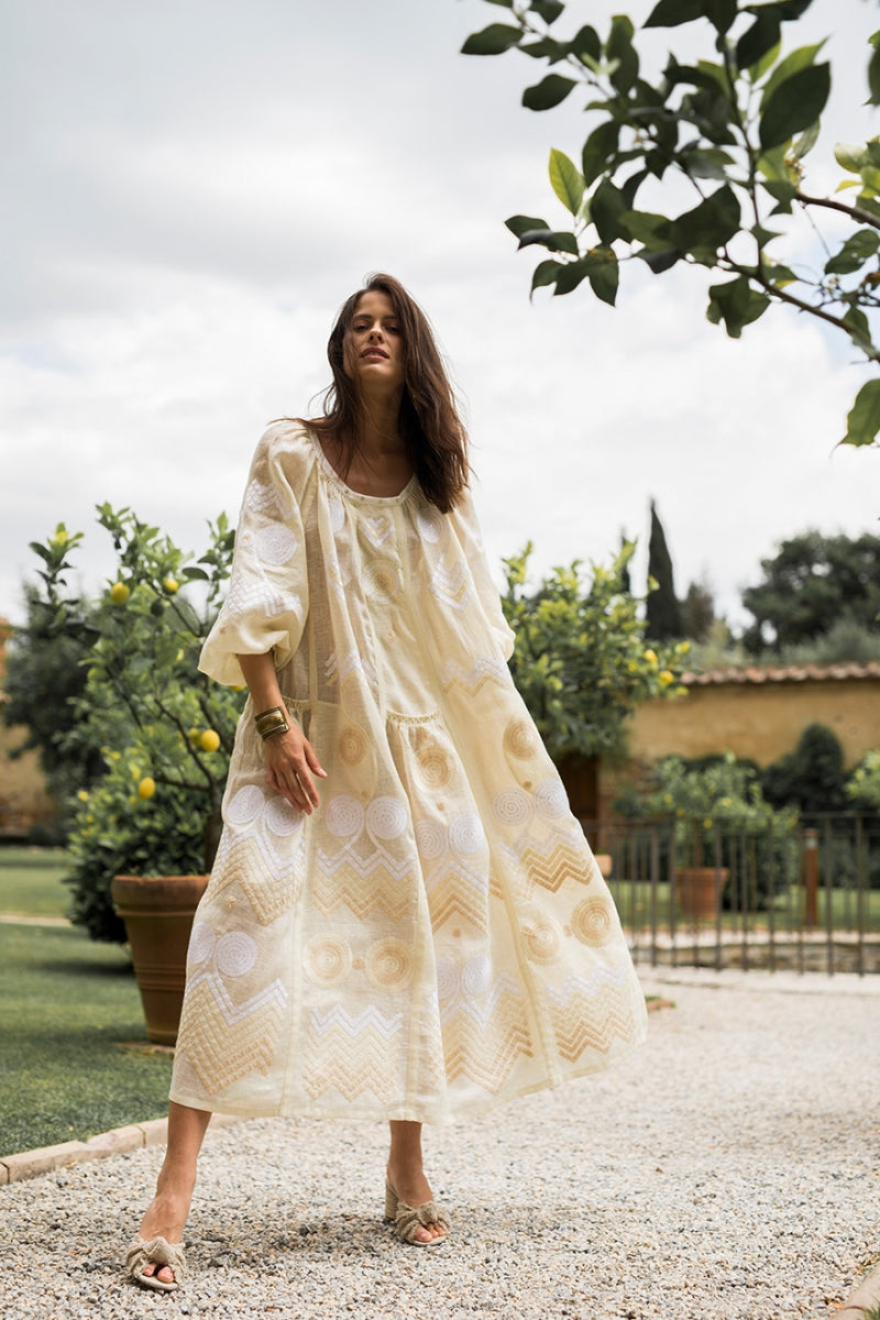 Rochie maxi Gaia Ivoire