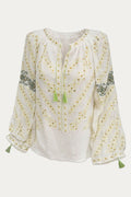 Golden Harvest hand-embroidered sequined Romanian blouse
