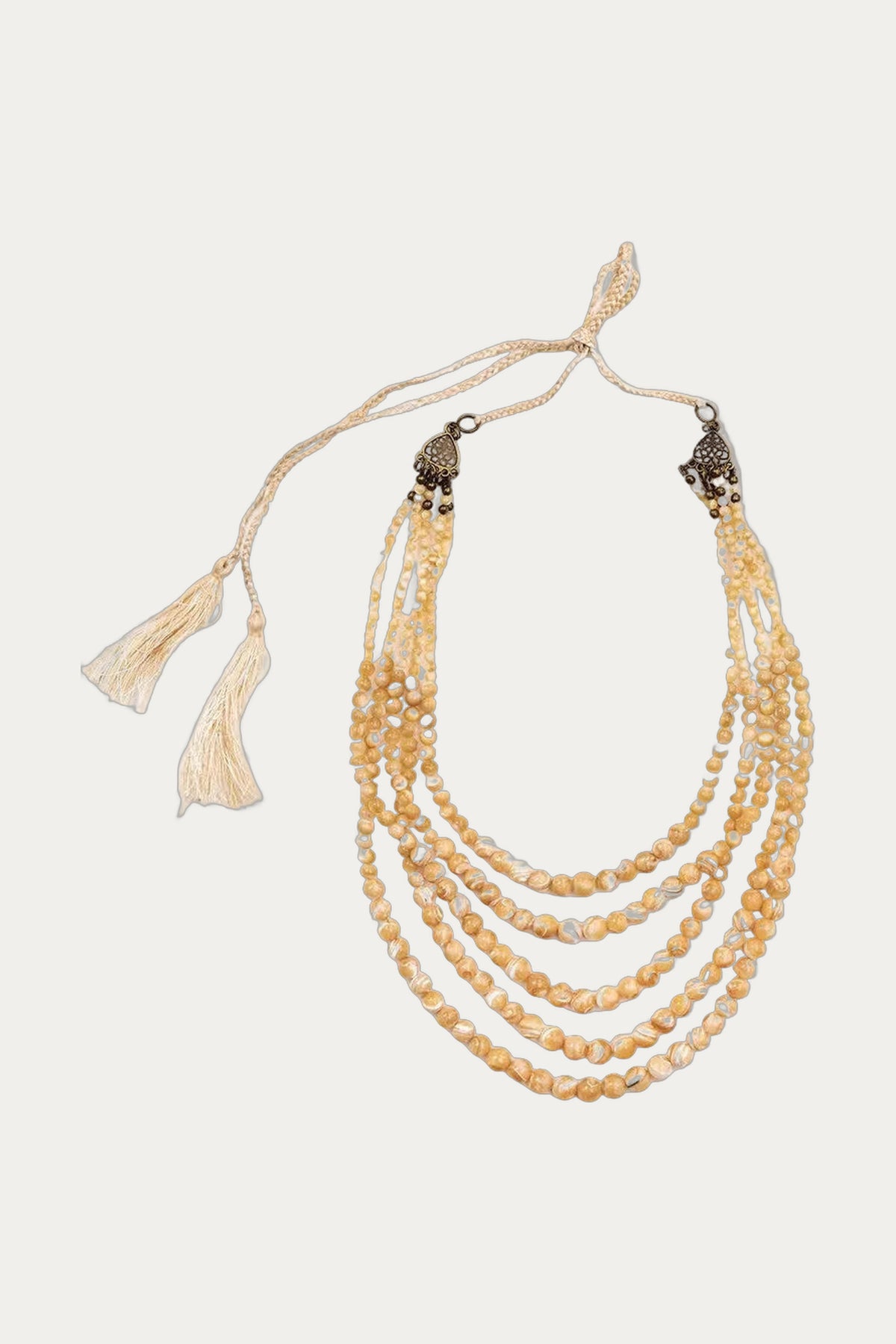 Golden Mother-of-Pearl 5-Strand Layered Necklace by Koza Dereza