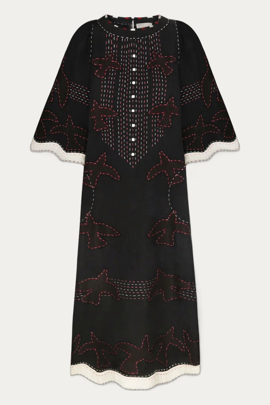 Golden Realm Handmade Embroidered Linen Dress by My Sleeping Gypsy
