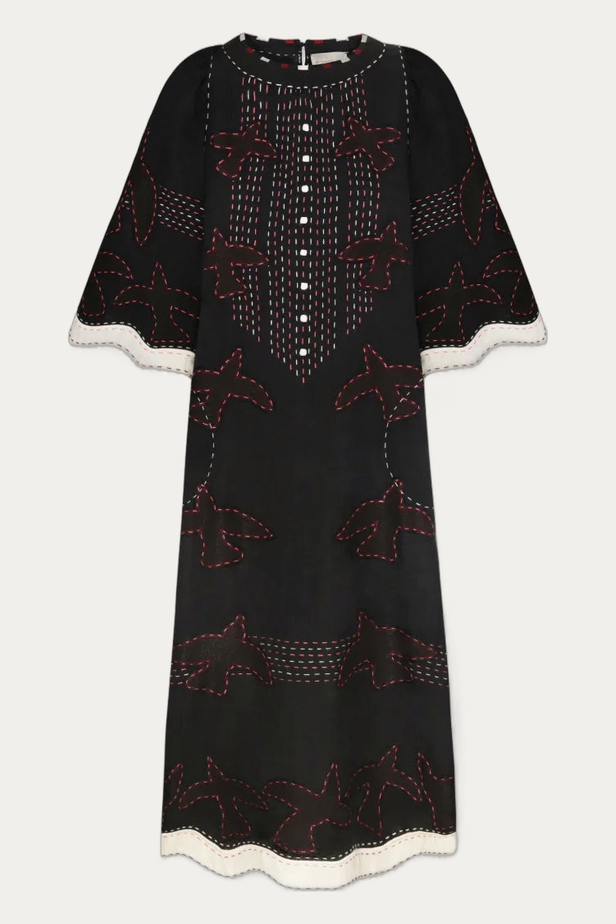 Golden Realm Handmade Embroidered Linen Dress by My Sleeping Gypsy