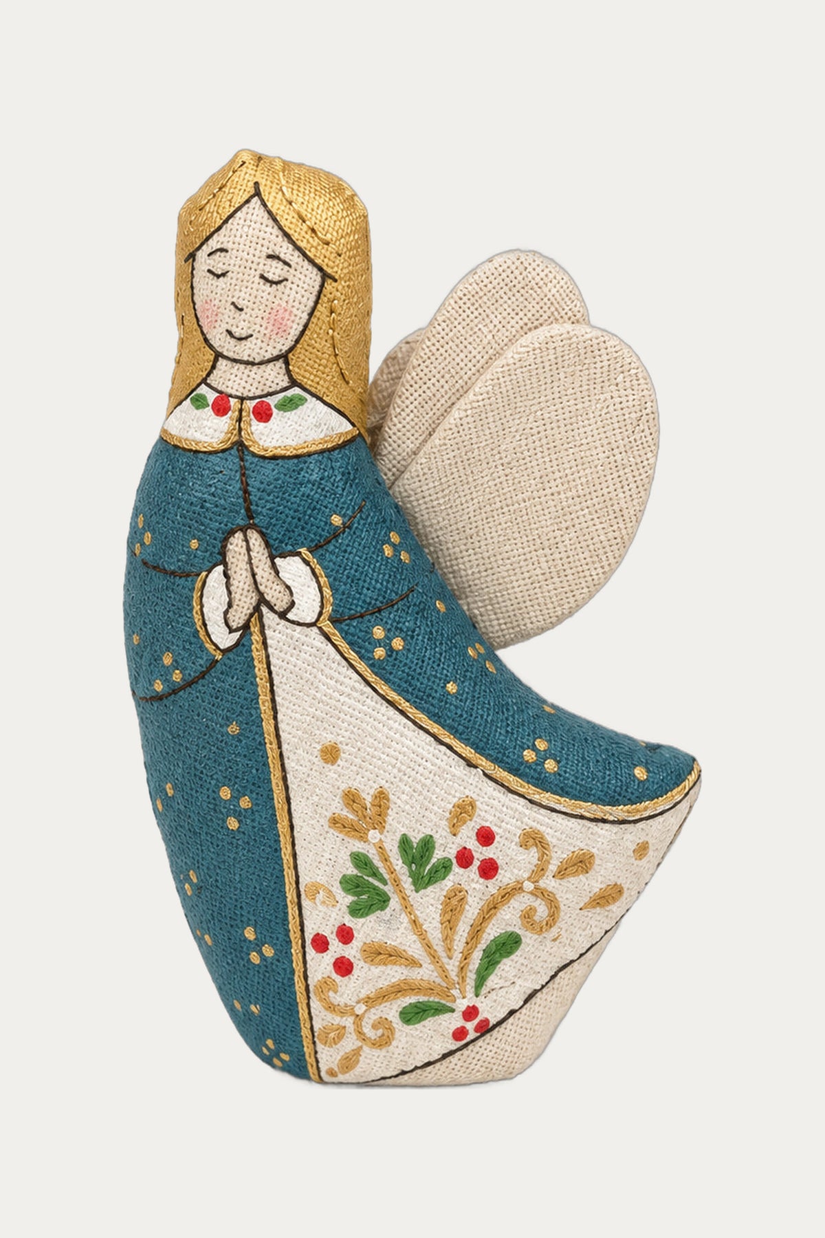 Hand-Painted Fabric Christmas Angel - Singing Doll by KOZA DEREZA DECORATIONS