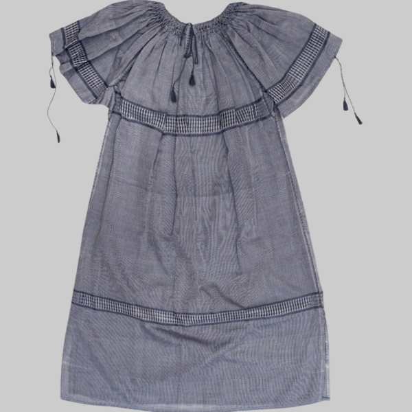 Rochie Midi Lavandă cu Mânecă Scurtă Țesută la Război