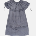 Embroidered dress, blue, hand-embroidered