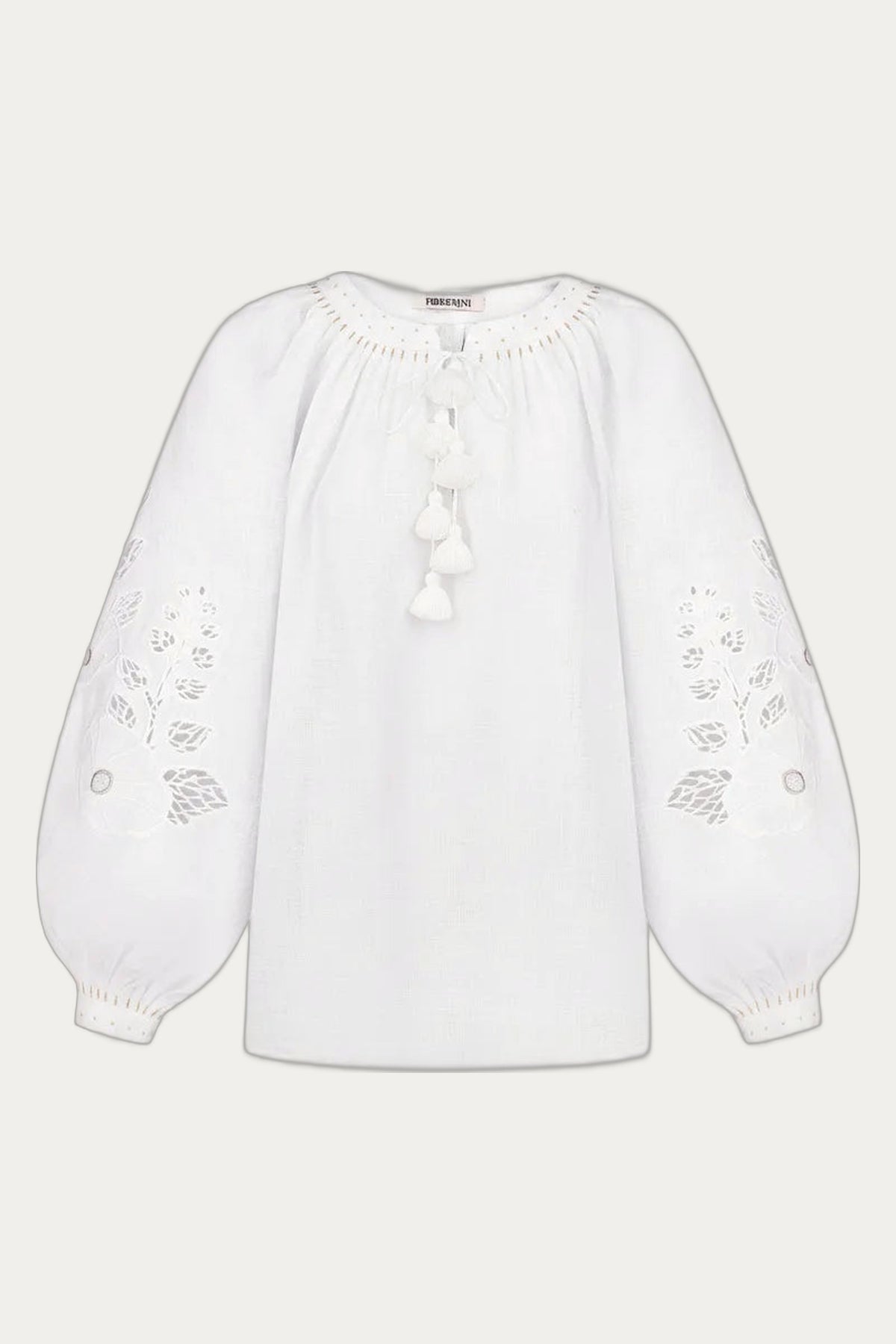 Heritage Openwork Beaded  Embroidered Blouse Mallow traditional motif by Foberini