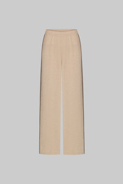 Linen trousers, beige, cashmere, geometric motif, handmade