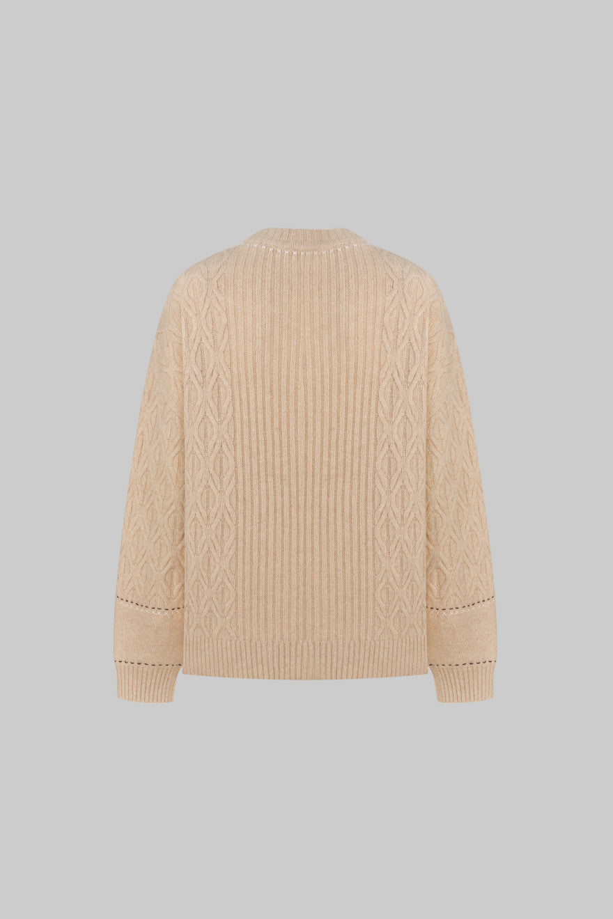 Pulover din cașmir mongol – bej