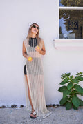 Crochet maxi dress by Katerini Mou, handcrafted