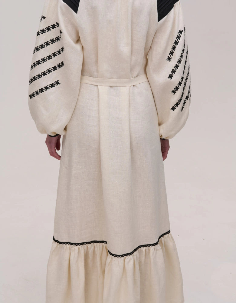 Beige Embroidered Dress — Podillia