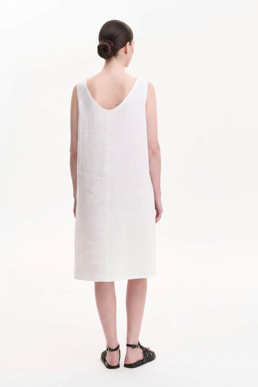 Blouse Roumaine Shop white sleeveless linen dress 