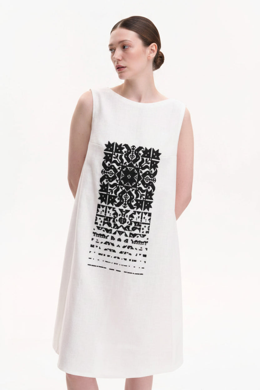 Linen Embroidery Dress