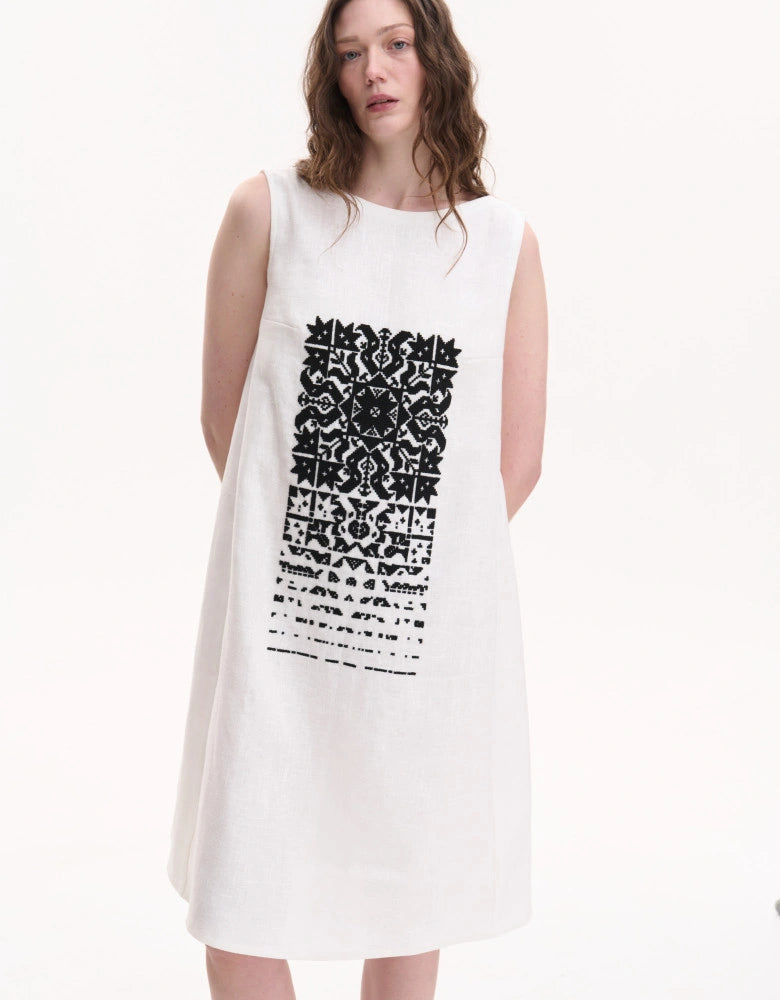 Linen Embroidery Dress