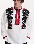 Koza Dereza men's hand-embroidered vyshyvanka shirt in natural fabric