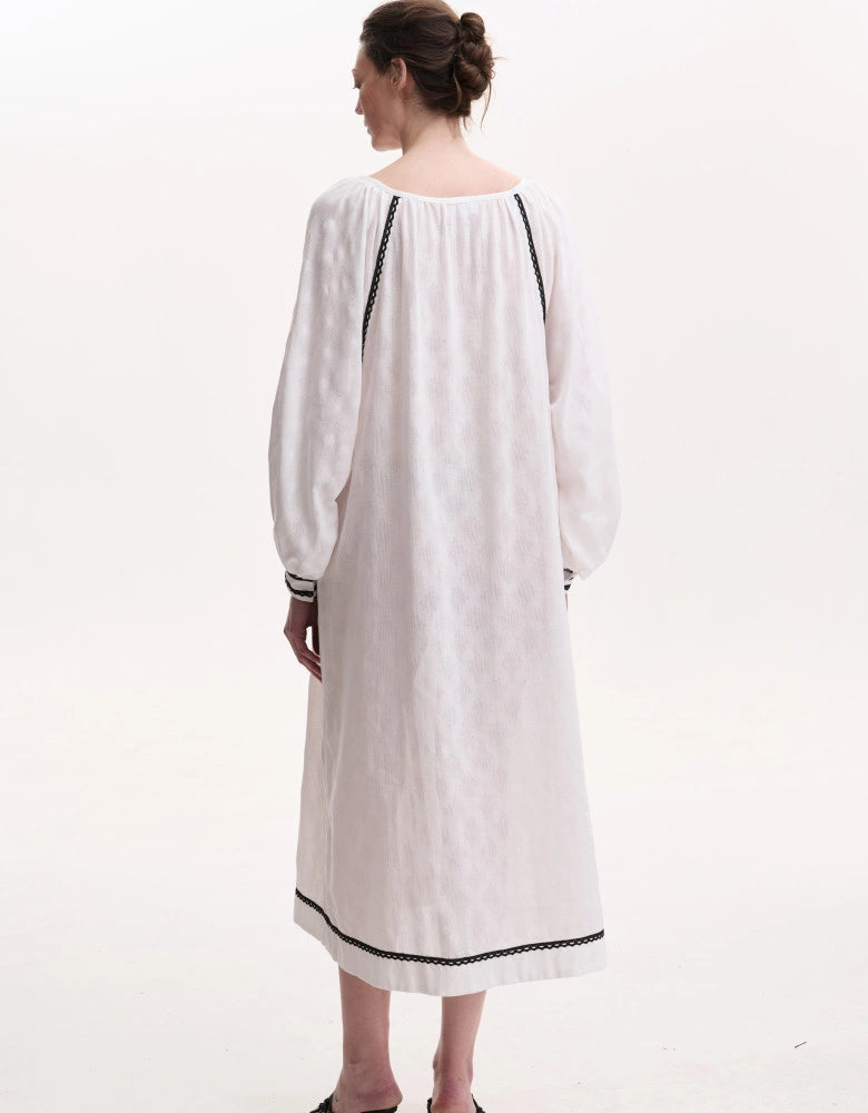 The “Vidrodzhennia” white Ukranian embroiderd dress