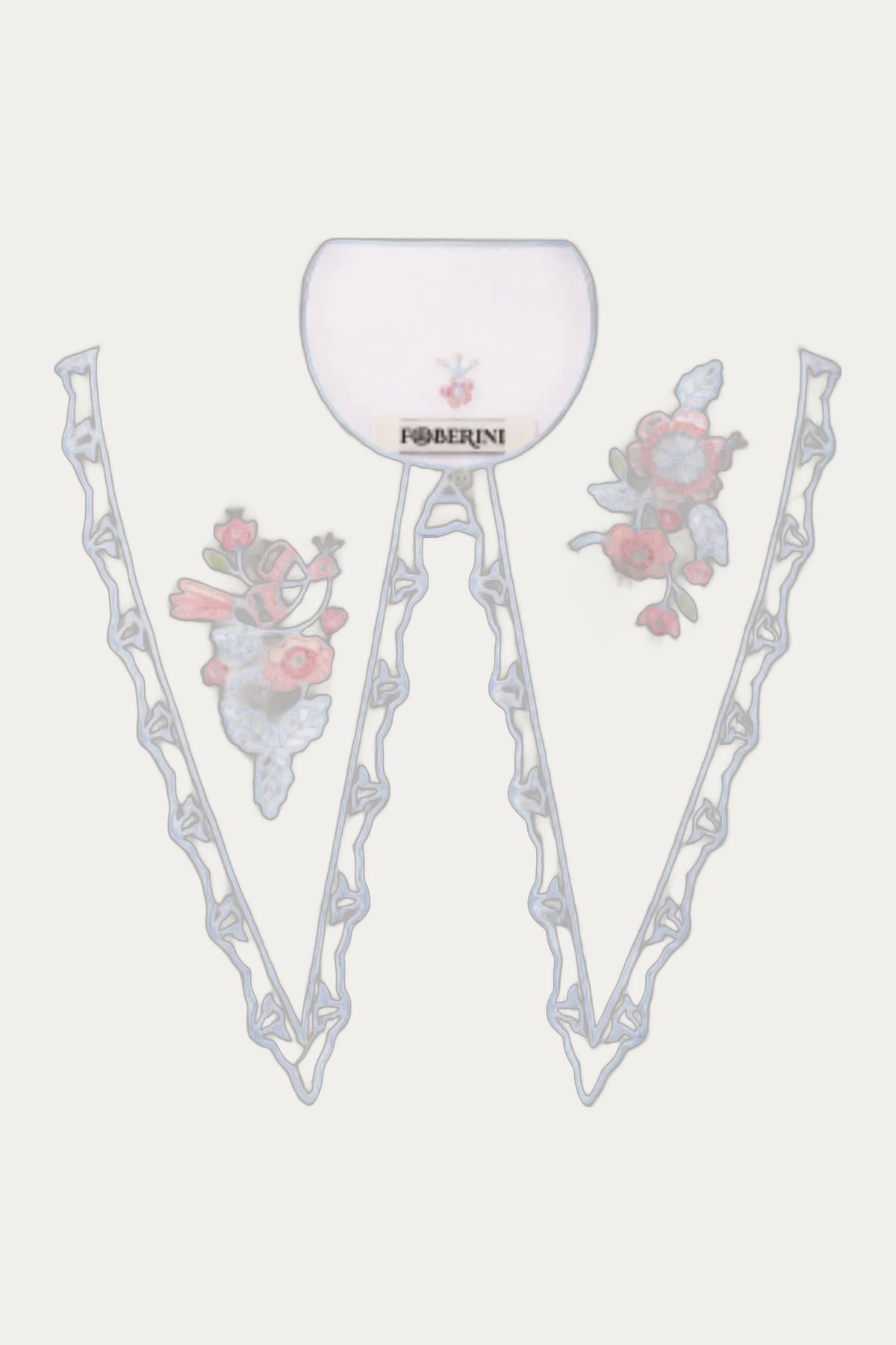 Linen Blue Embroidery Collar by Foberini