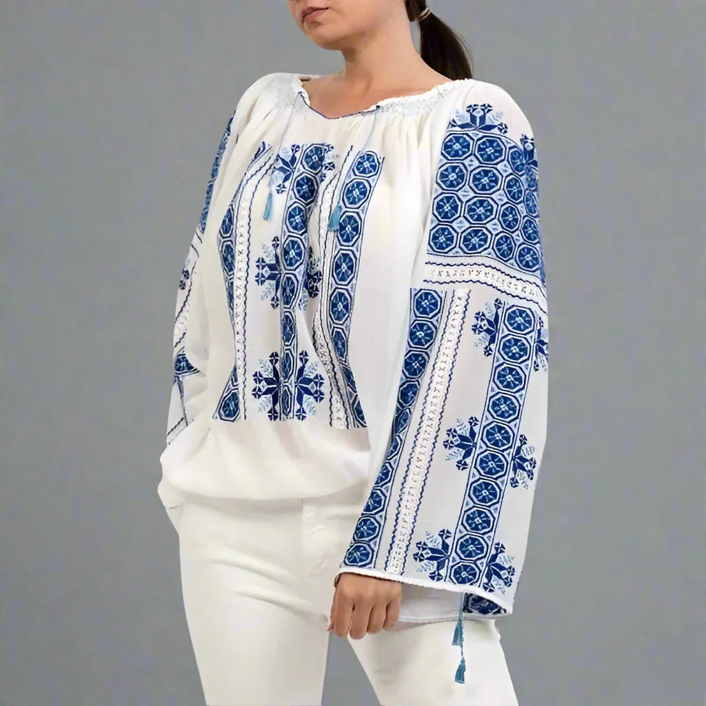 Ie românească „Roata norocului” albastru închis