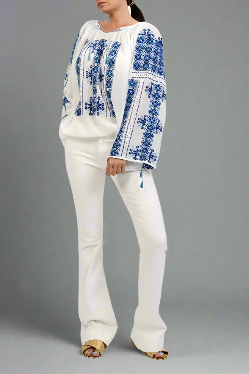 Ie românească „Roata norocului” albastru închis