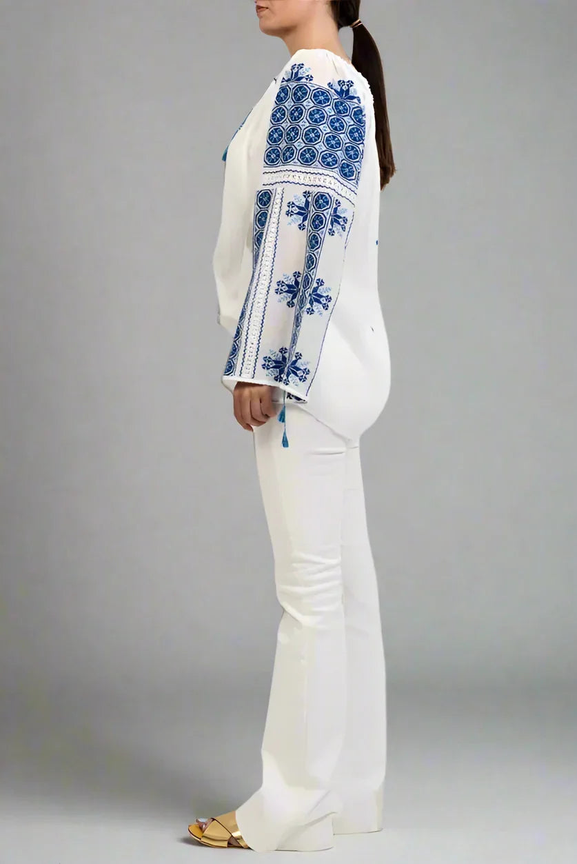 Ie românească „Roata norocului” albastru închis