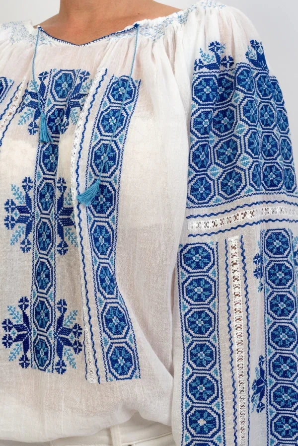 Ie românească „Roata norocului” albastru închis