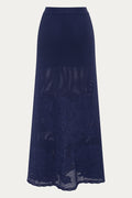 Merino Wool Knitted Maxi Skirt Midnight Rose by ANNABO