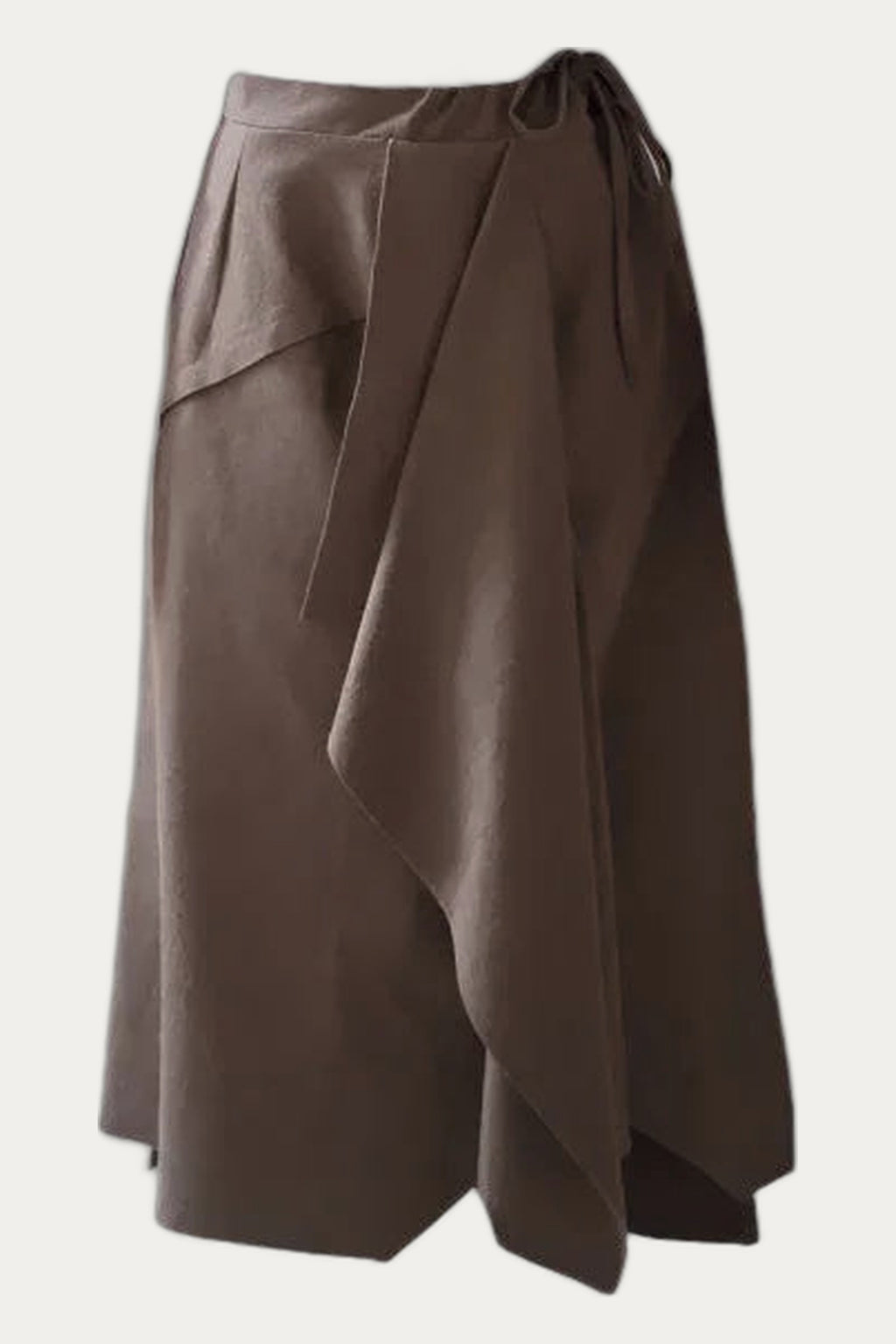 Midi brown linen skirt Forgetmenot by PoeticAlb