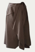 Midi brown linen skirt Forgetmenot by PoeticAlb
