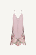 My Sleeping Gypsy, Embroidered dress, pink, linen, hand-embroidered