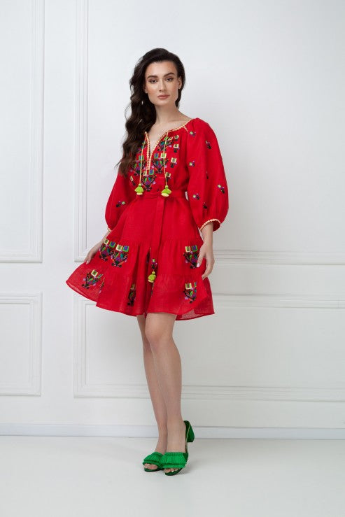 Rochie Cu Broderie Stilizata Omelia Chic Rosie