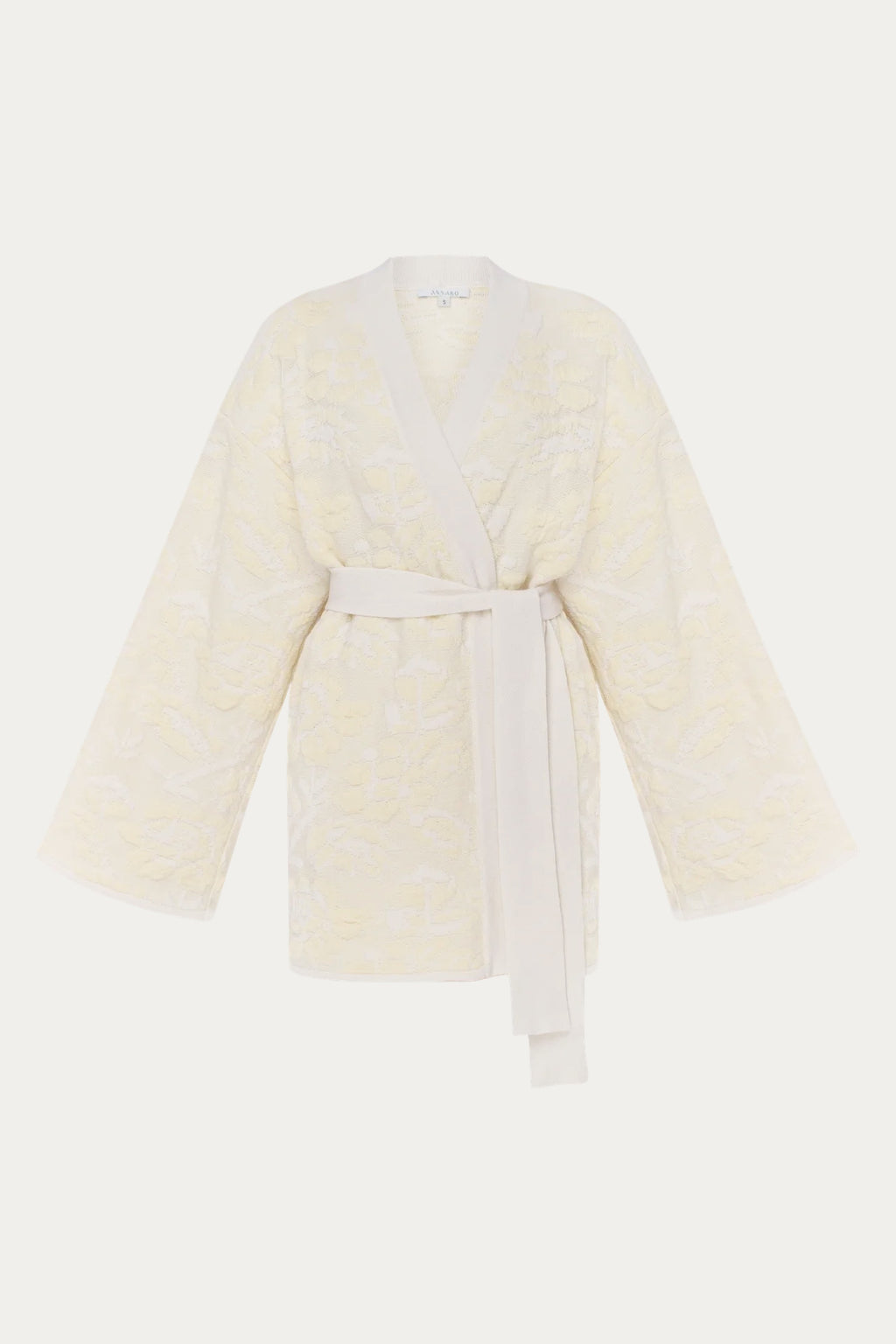 Pale Rose Merino Wool & Cashmere Jacquard Cardigan by ANNABO