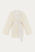 Pale Rose Merino Wool & Cashmere Jacquard Cardigan by ANNABO