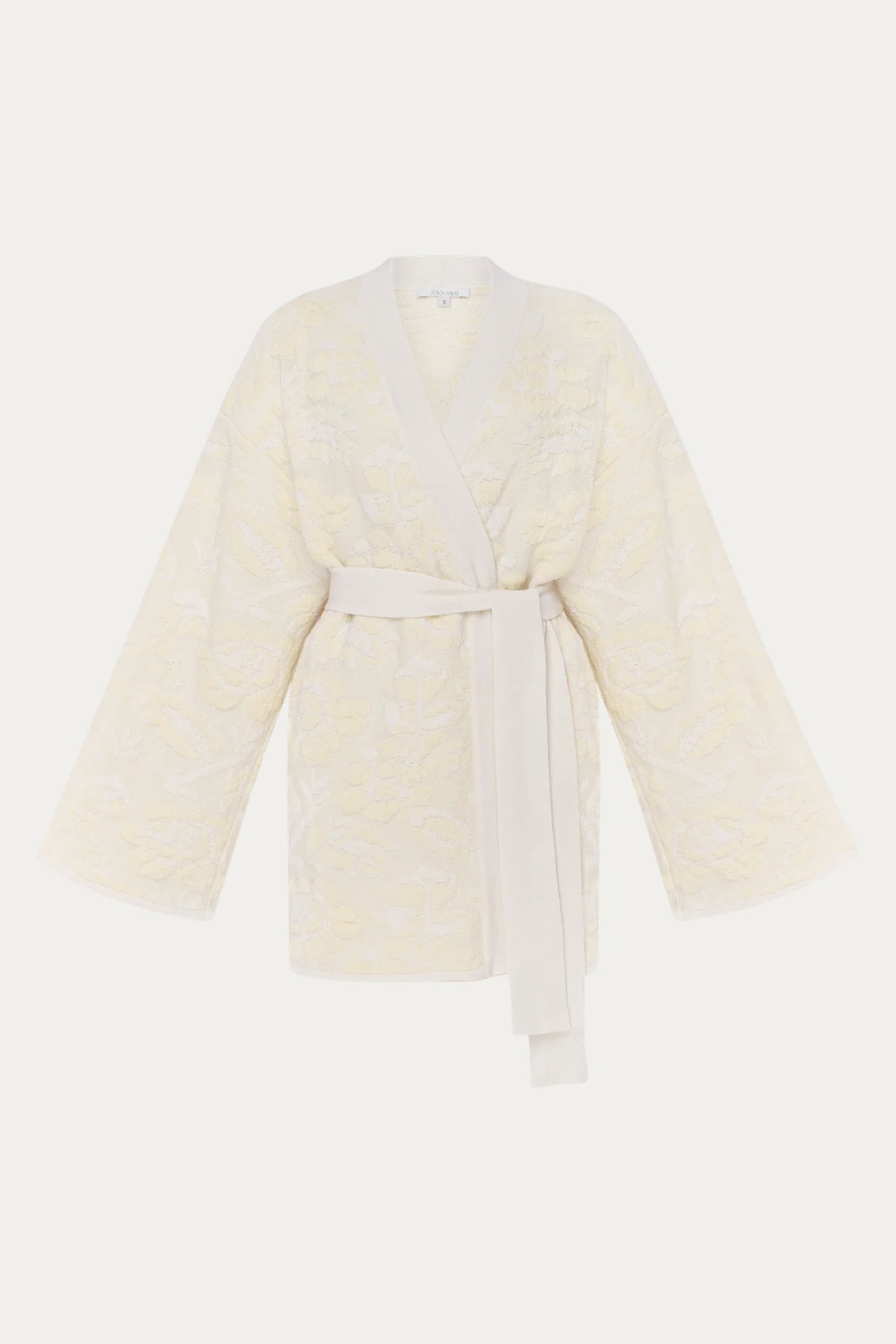Pale Rose Merino Wool & Cashmere Jacquard Cardigan by ANNABO
