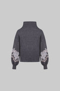 Peonies jumper with turtle neck in Graphite