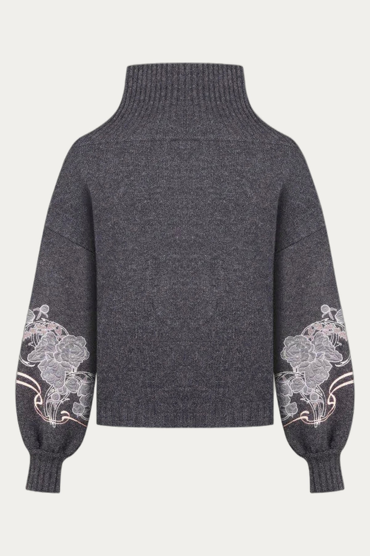 Peonies jumper with turtle neck in Graphite by My Sleeping Gypsy