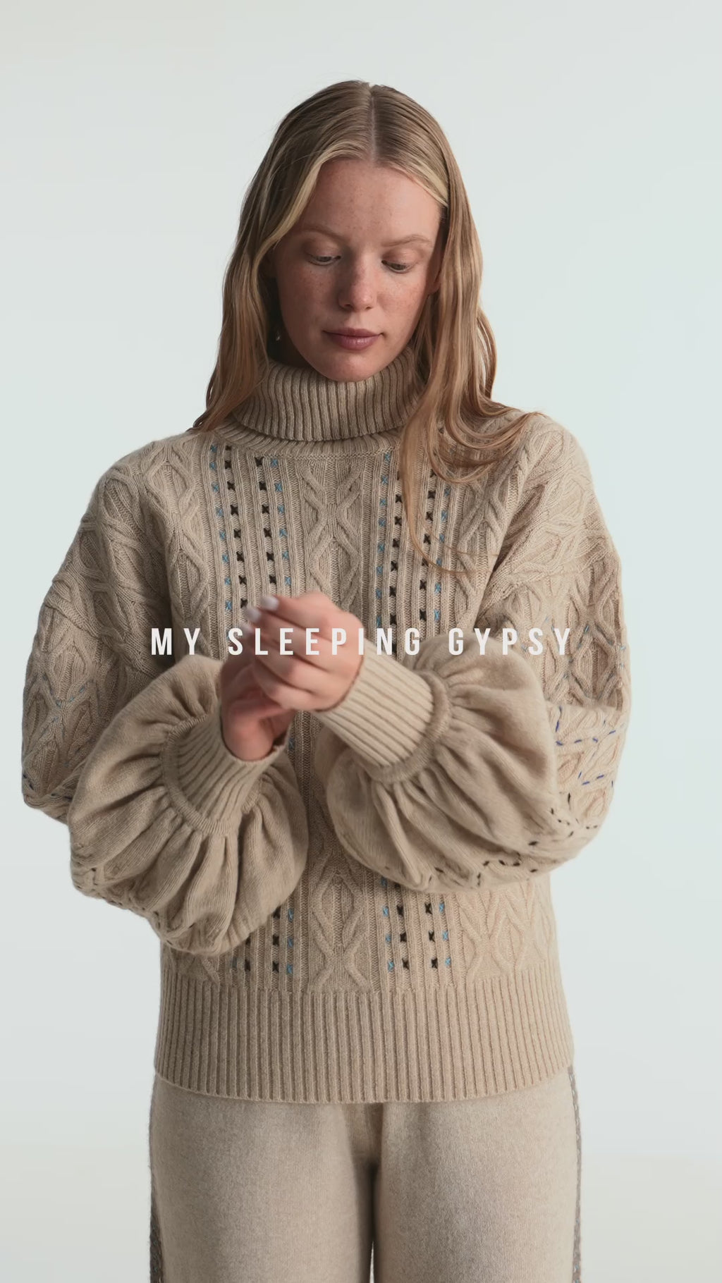 Pulover din cașmir cu model boho mongol