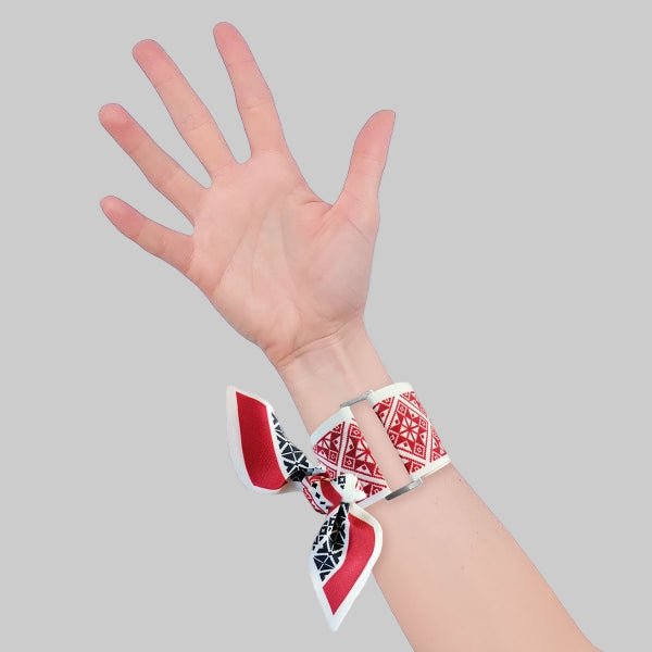 Brățara matase naturala motiv Stelute Rosii