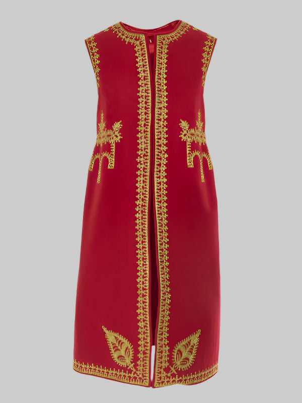 Vestă artizanală din lână și cașmir, roșie nr. 5