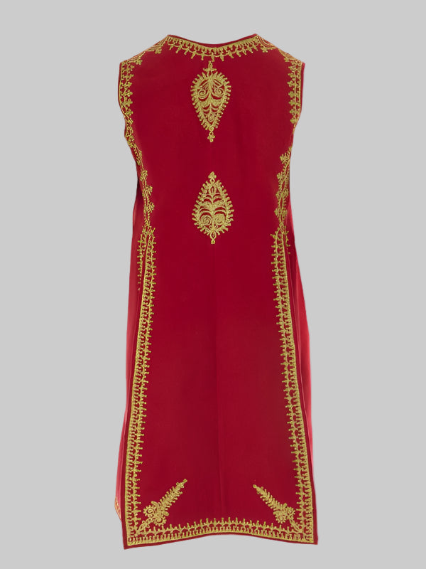 Vestă artizanală din lână și cașmir, roșie nr. 5