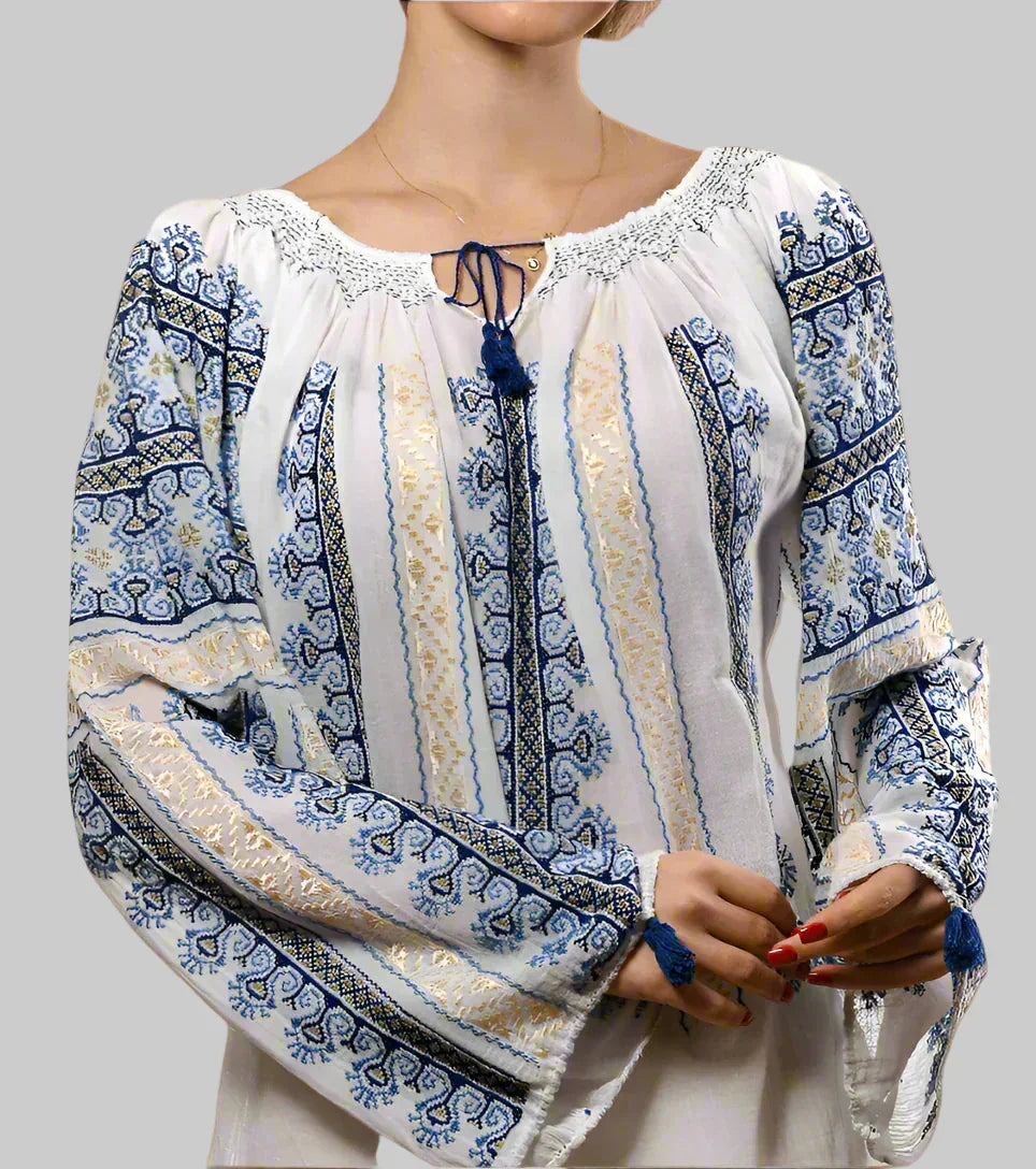 Bluză lucrată manual din corn de berbec