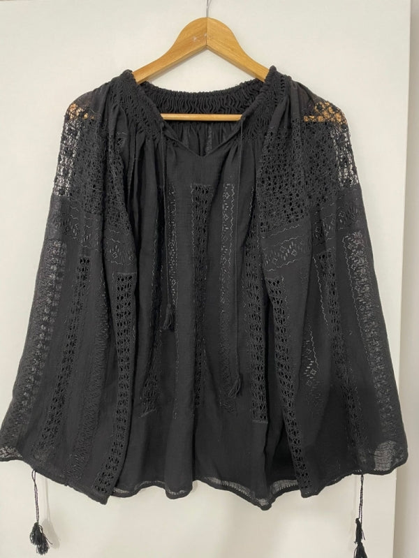 The Black Embroidered Romanian Blouse