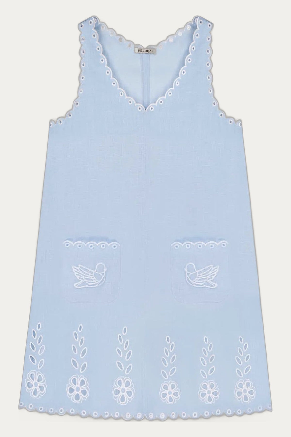 "Ruzha" blue linen mini dress by Foberini