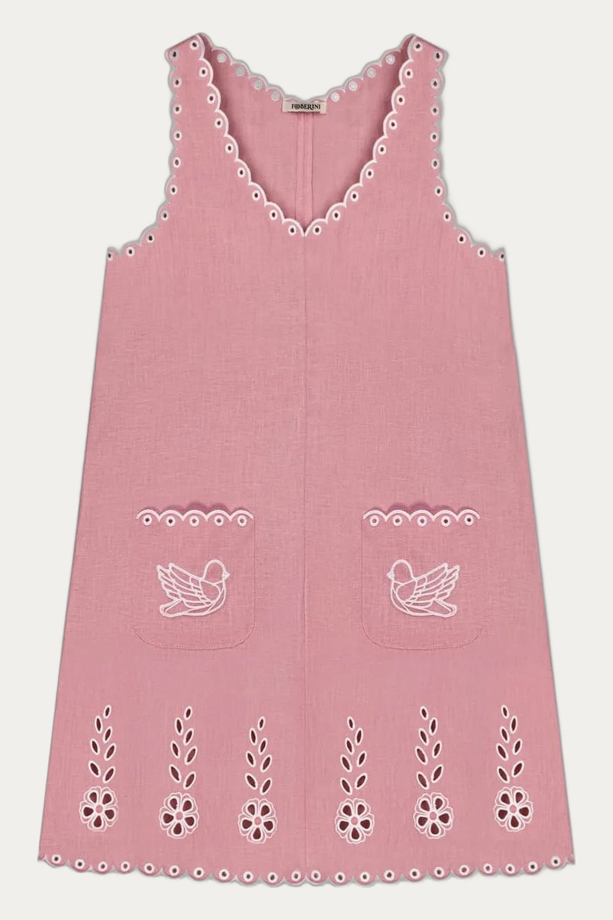 "Ruzha"blush  pink mini linen dress by Foberini