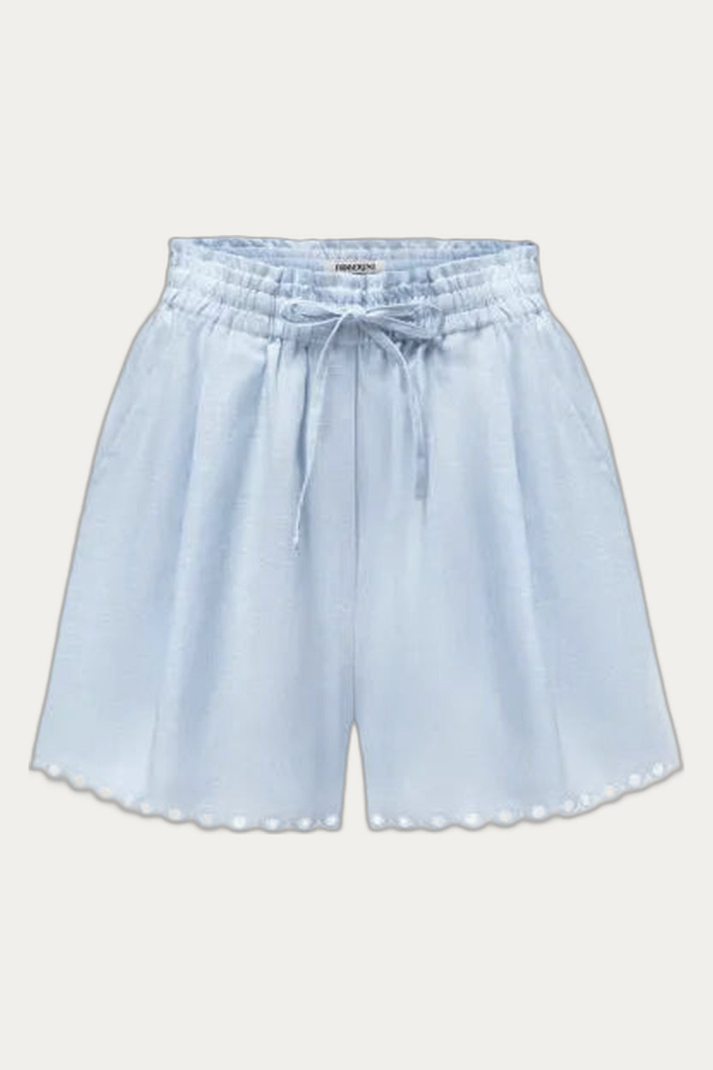 Sky blue linen shorts  scalloped edge Ruzha Foberini by Foberini