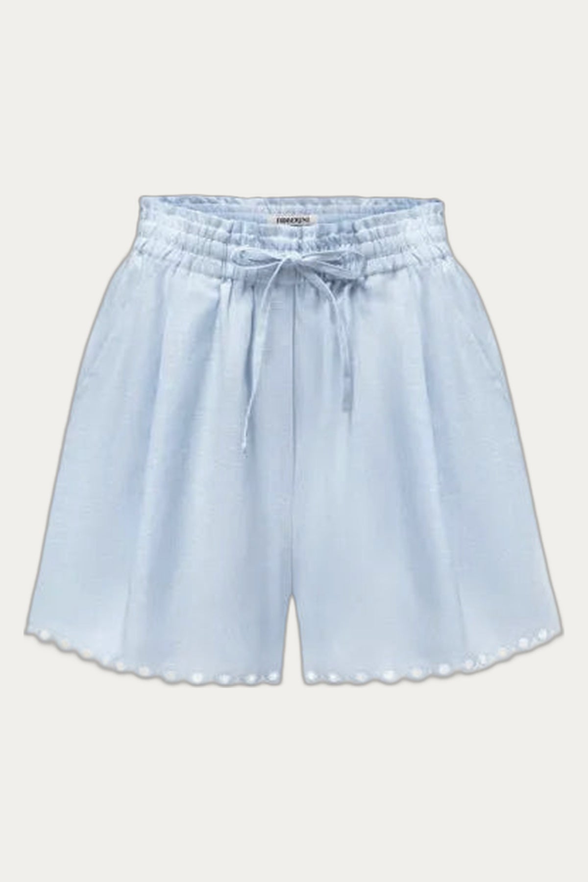 Sky blue linen shorts  scalloped edge Ruzha Foberini by Foberini