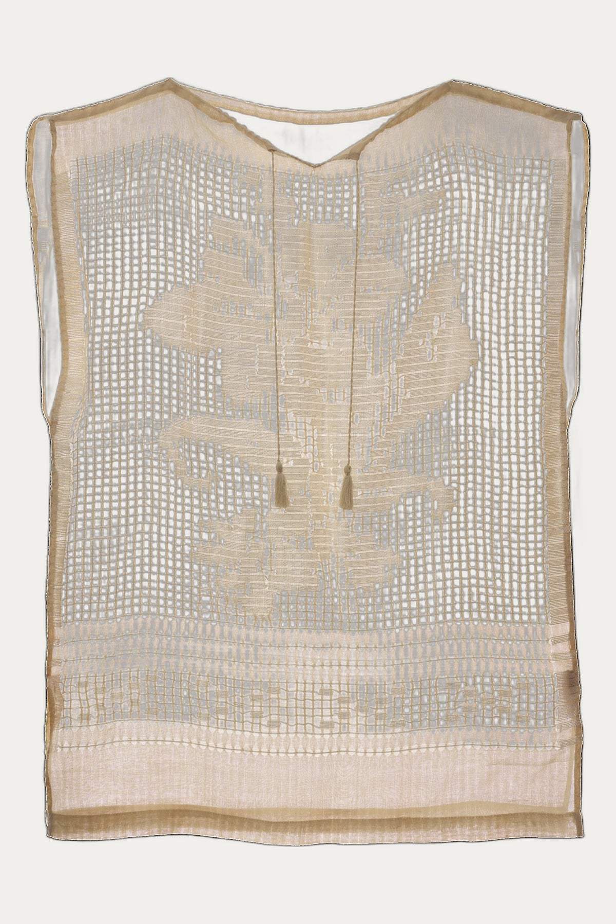 Sleeveless handwoven crochet Silk Rose Top One of a Kind by Romanian Handloom Craftsmanship