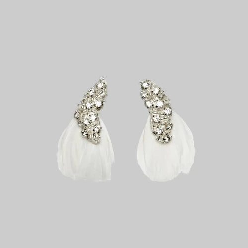 Katerini Mou, Earrings, white, handmade
