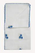 Handwoven tablecloth, floral motif, hand-embroidered