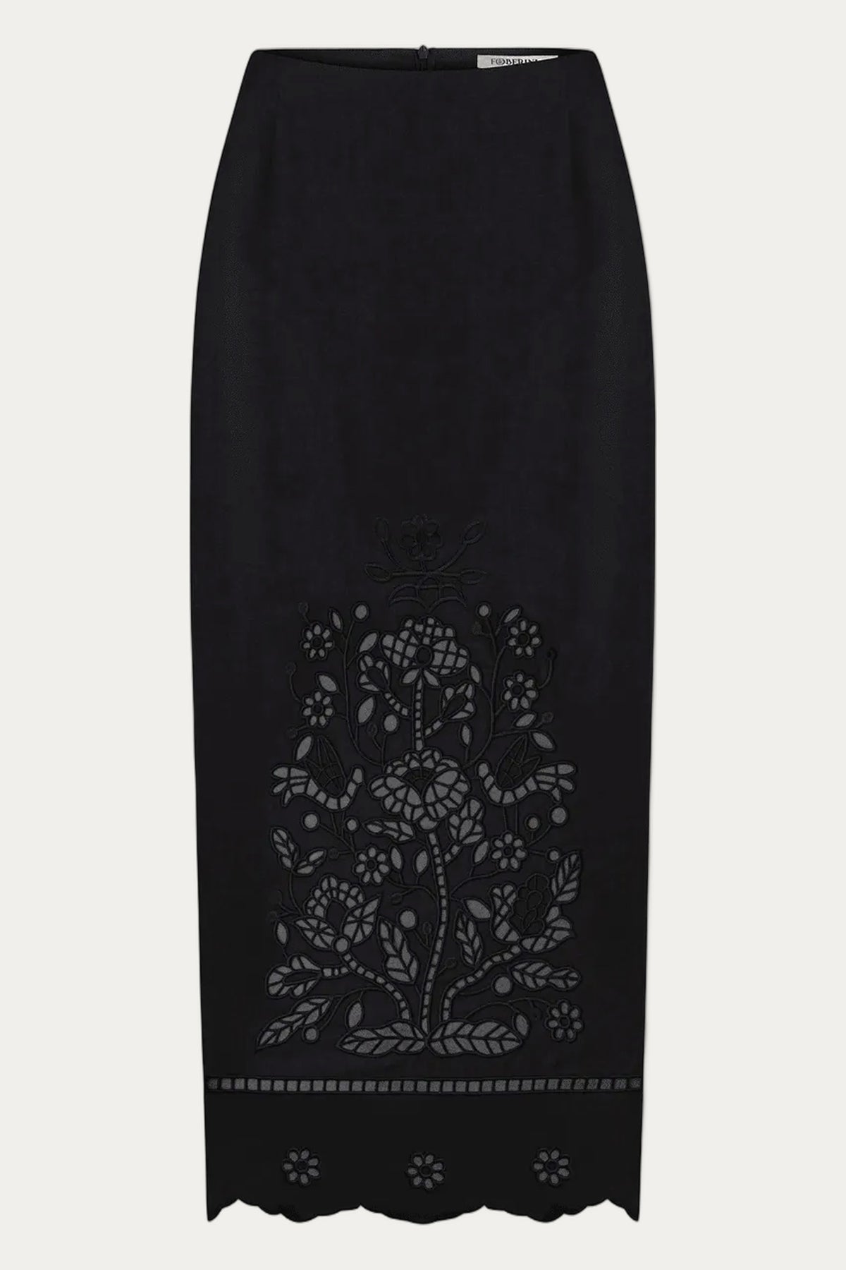 Tree of life black cutwork skirt by Foberini