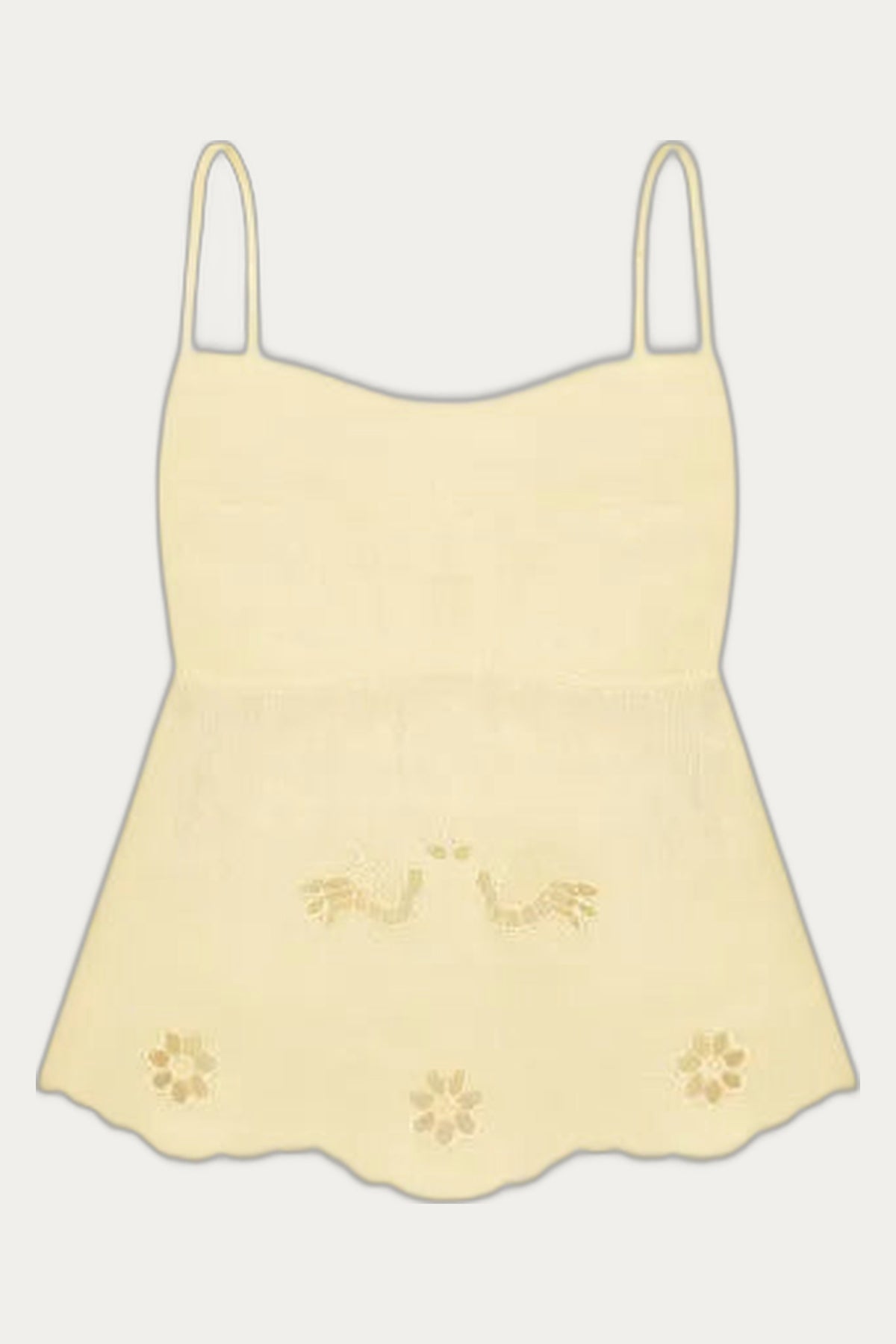 Tree Of Life Embroidered Yellow Cutowork  Top by Foberini